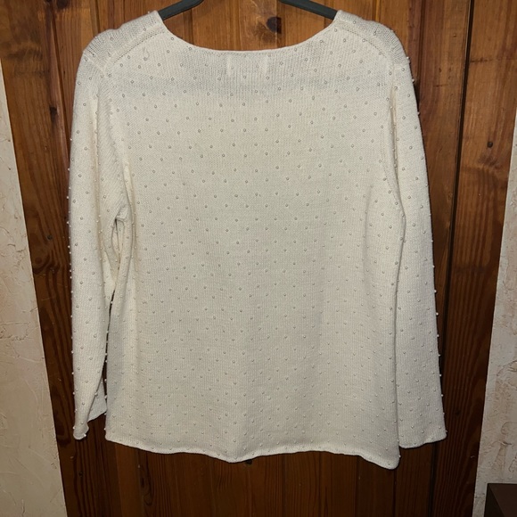 Beautiful Pearl Ivory Sweater Long Sleeve - Picture 3 of 3